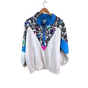 Lady Lavon by Cheerful Corp Retro 80s 1/4 Zip Shirt Grandmacore 2X